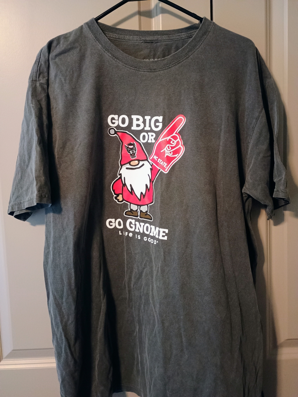 Life is Good 'Go Big or Go Gnome' Graphic Tee - Gray & Red